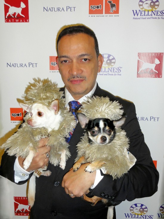 Anthony Rubio with Bogie and Kimba at Celebrity Catwalk's Party