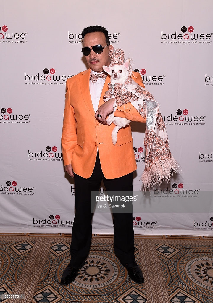 Anthony Rubio with Chihuahua Kimba attend the 2016 Bideawee Ball at The Pierre Hotel in New York City